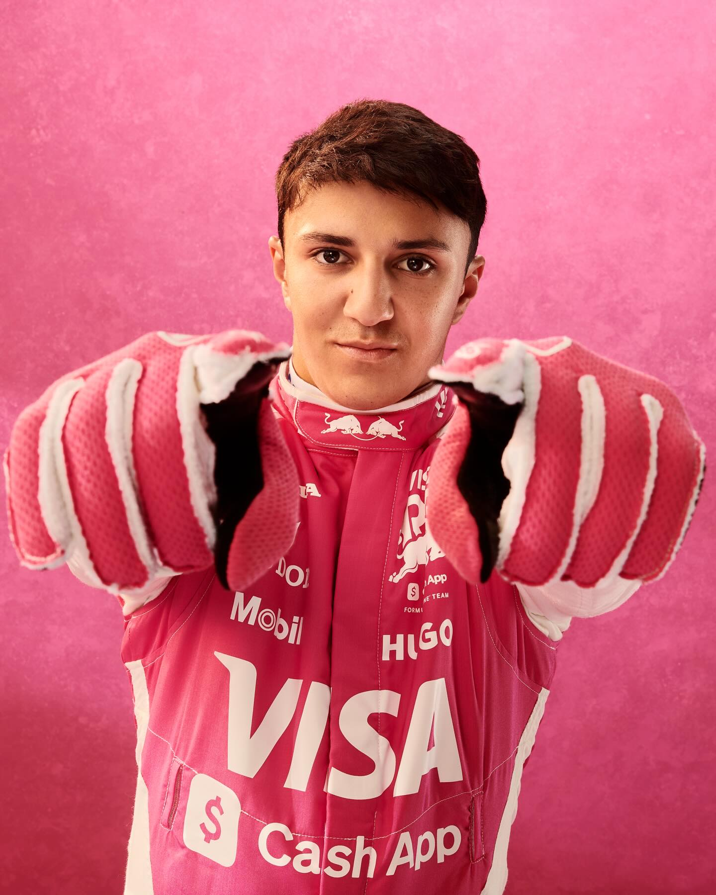 2024 Isack Hadjar Visa Cash App F1 Racing Suit pink
