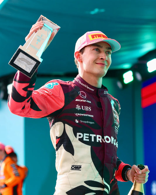 2025 George Russell Mercedes AMG Petronas F1 Racing Suit Miami GP