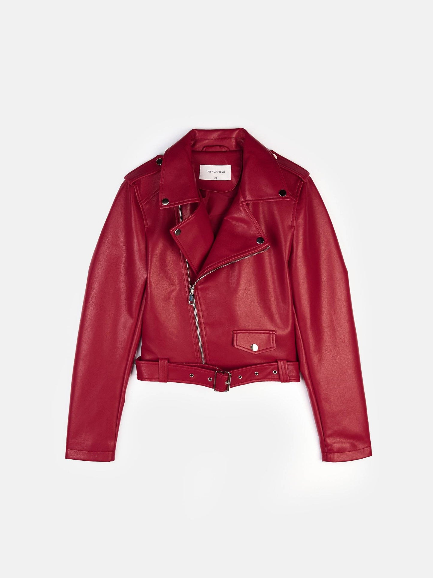 Fashion leather biker jacket Red