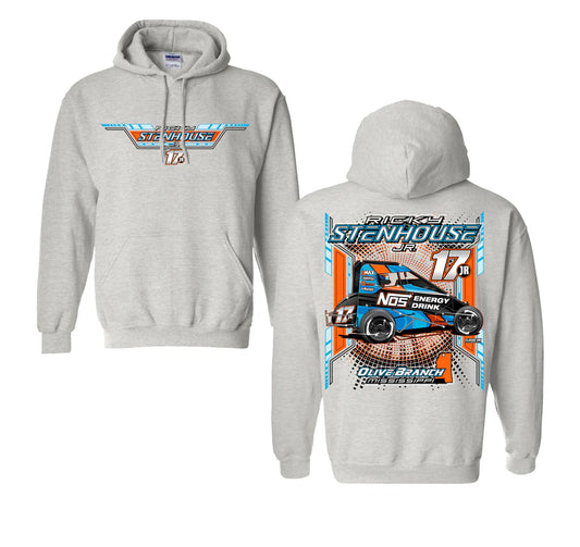 Sprint Car Racing Hoodie Light Gray
