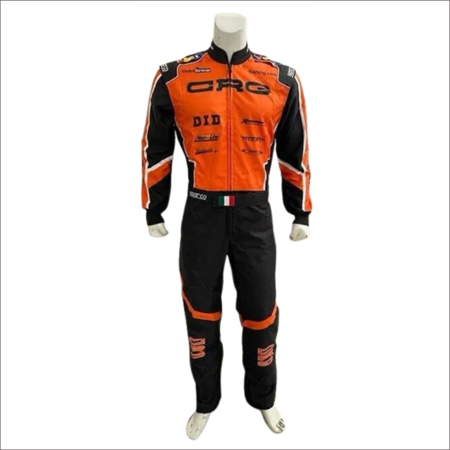 2024 CRG Sparco Kart Racing Suit White & Orange
