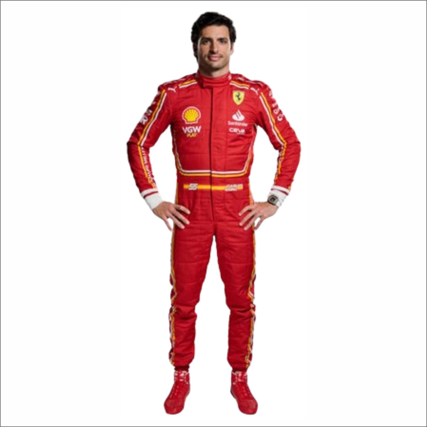 2024 Carlos Sainz Team Scuderia Ferrari F1 Racing Suit