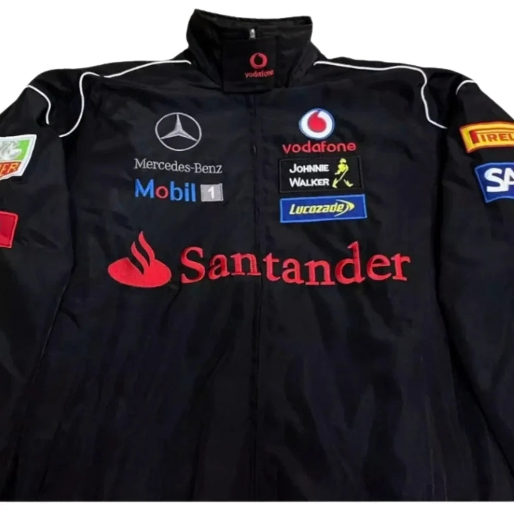 Mercedes-Benz F1 Vintage Sublimation Printed Jacket Black