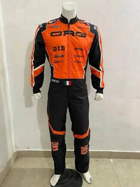 2024 CRG Sparco Kart Racing Suit White & Orange