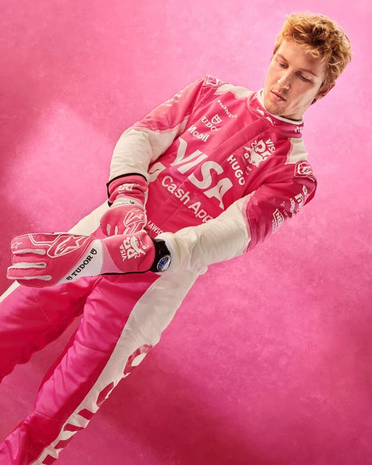 2025 Liam Lawson Visa Cash App F1 Racing Suit Pink