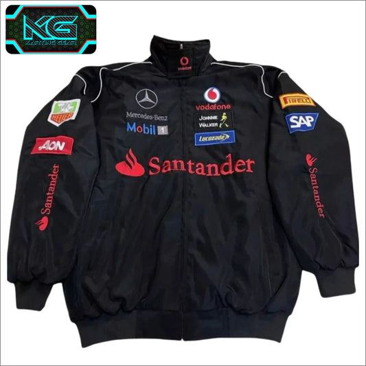 Mercedes-Benz F1 Vintage Sublimation Printed Jacket Black