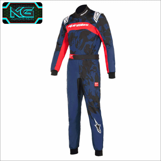KMX-9 V3 Graphic Kart Race Suit Blue & Gray
