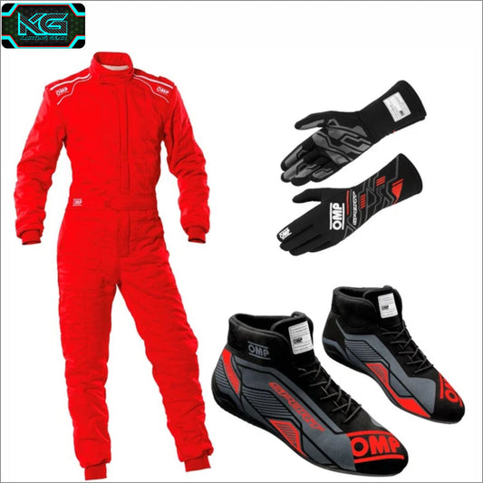 OMP Kart Race Suit, Shoes, Gloves Red