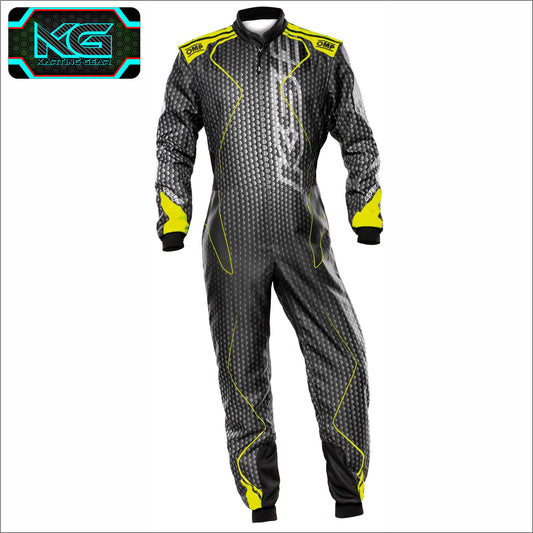 OMP KS-3 Art Kart Racing Suit Yellow Black