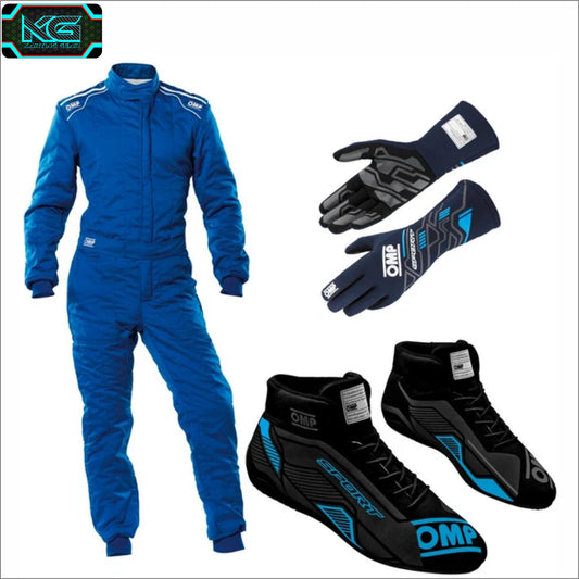 OMP Kart Race Suit, Shoes, Gloves Blue