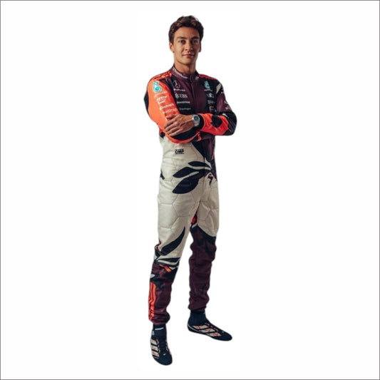 2025 George Russell Mercedes AMG Petronas F1 Racing Suit Miami GP