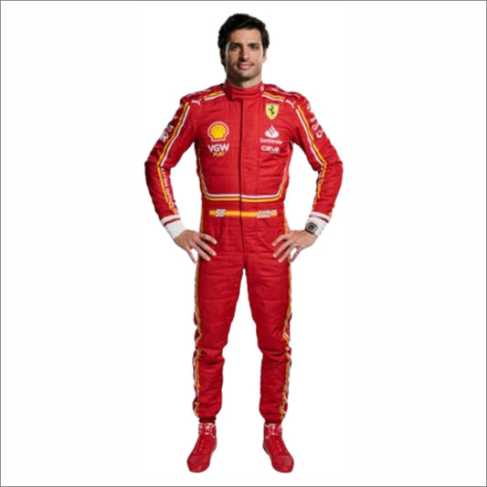 2024 Carlos Sainz Team Scuderia Ferrari F1 Racing Suit
