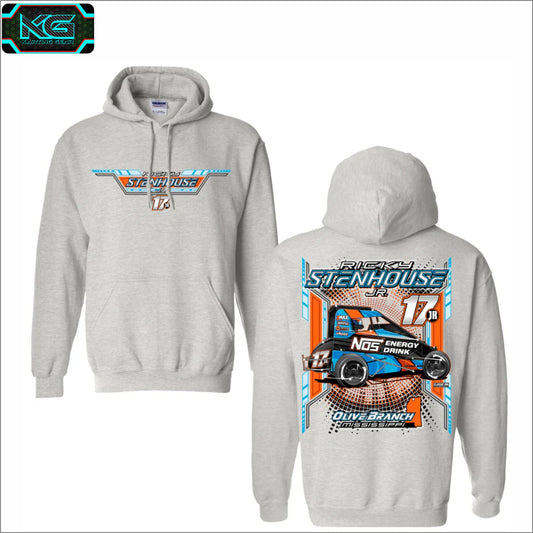 Sprint Car Racing Hoodie Light Gray