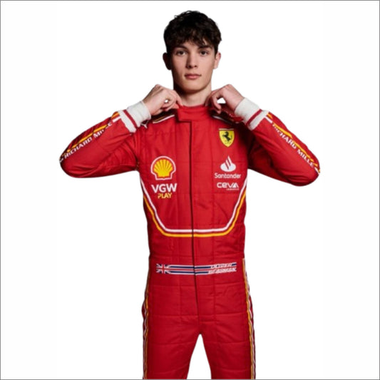 2022 Oliver Bearman Ferrari F2 Racing Suit Red