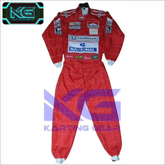 1991 F1 Ayrton Senna Sublimation Printed  Race Suit