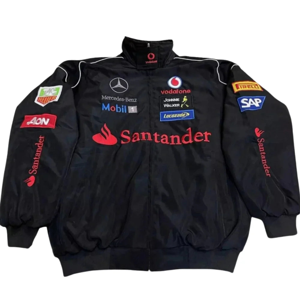 Mercedes-Benz F1 Vintage Sublimation Printed Jacket Black