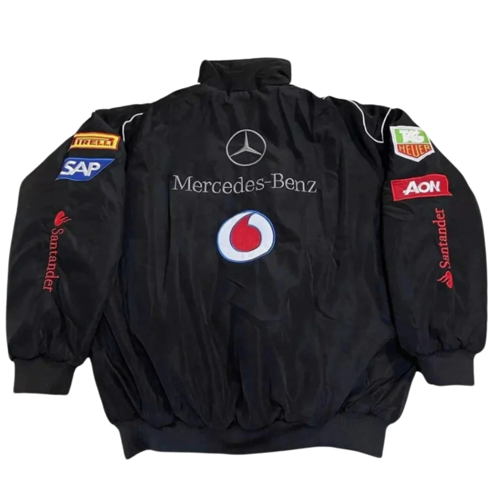 Mercedes-Benz F1 Vintage Sublimation Printed Jacket Black