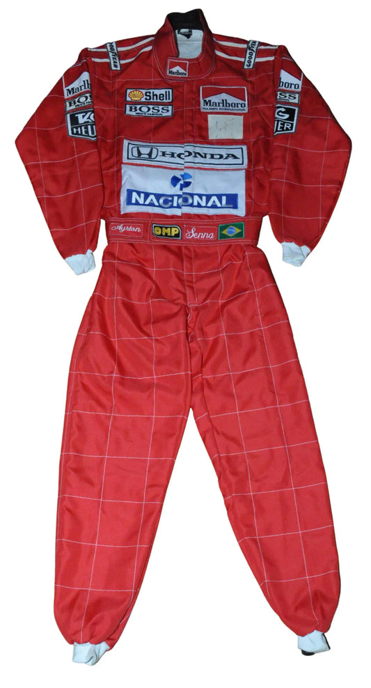 1991 F1 Ayrton Senna Sublimation Printed  Race Suit